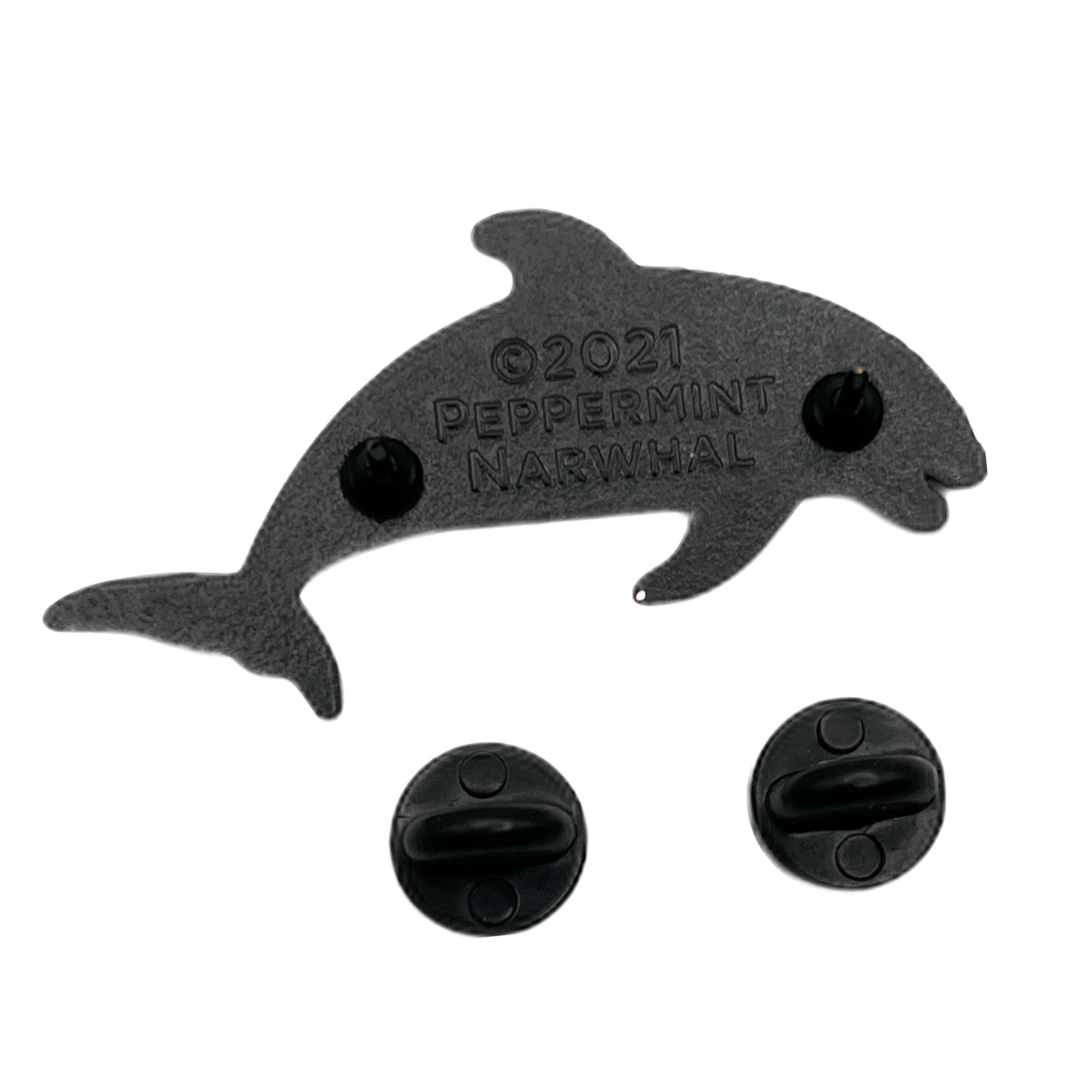 Pacific White-Sided Dolphin enamel pin | Peppermint Narwhal