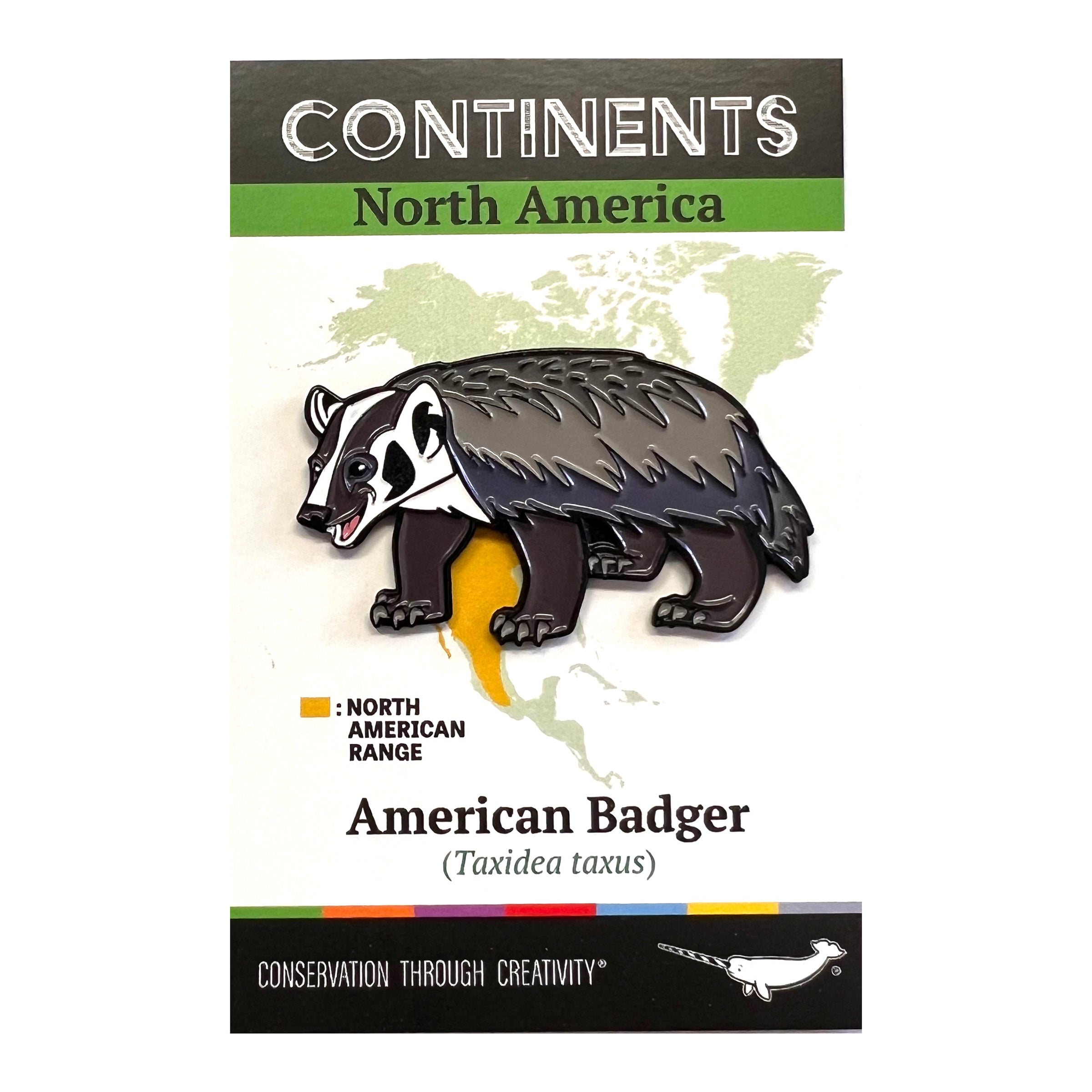 American Badger enamel pin | Peppermint Narwhal - Conservation