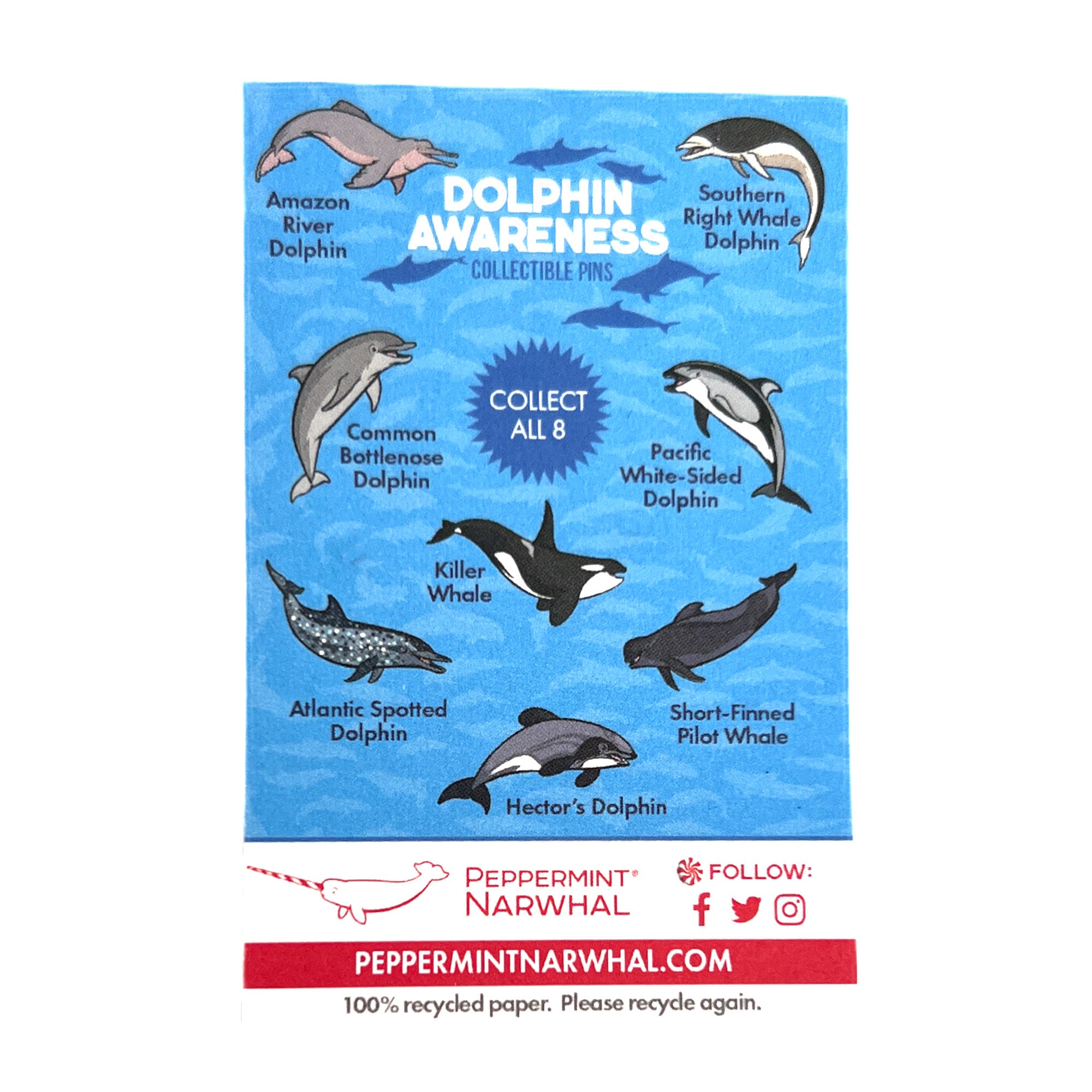 Atlantic Spotted Dolphin enamel pin | Peppermint Narwhal