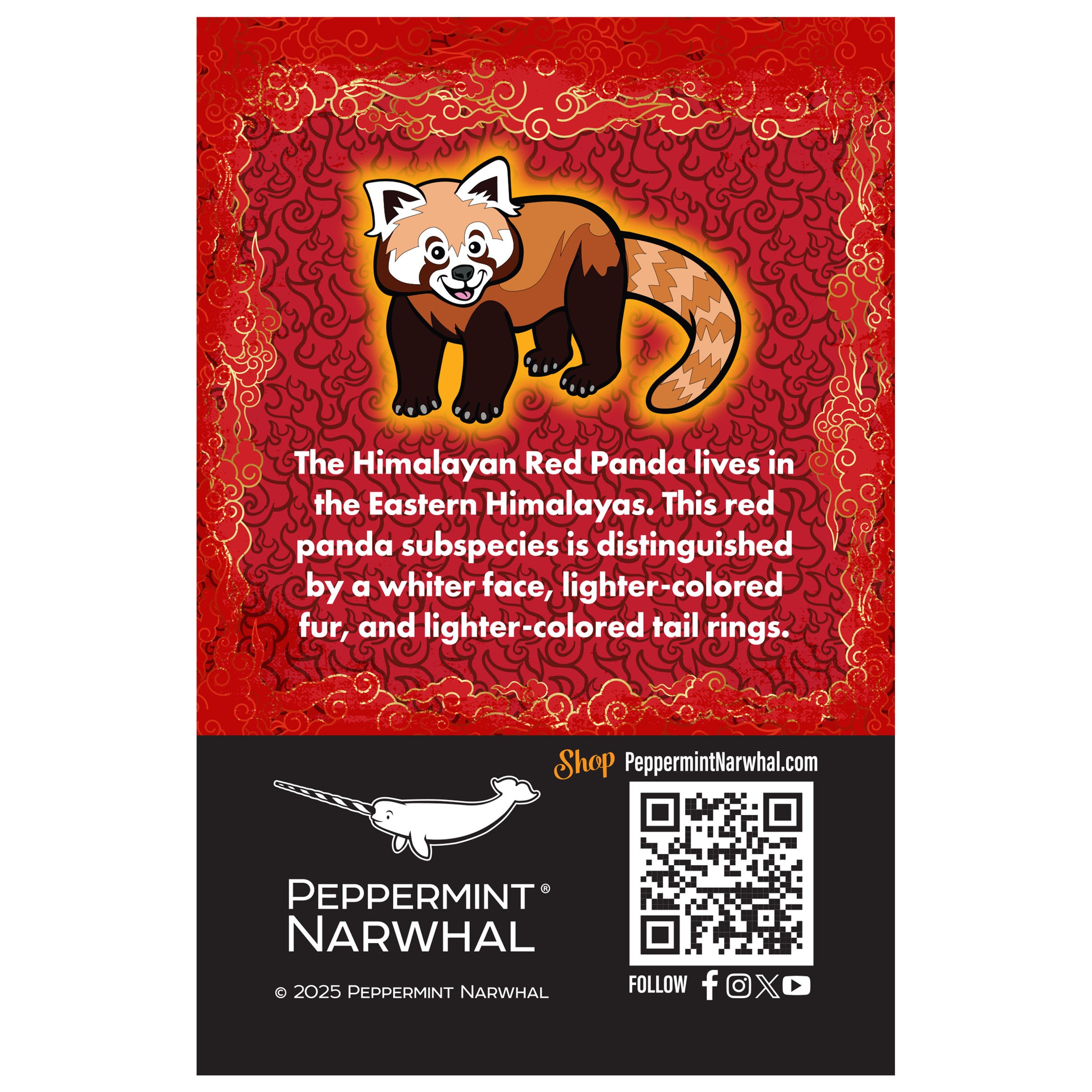 Himalayan Red Panda enamel pin | Peppermint Narwhal - Conservation