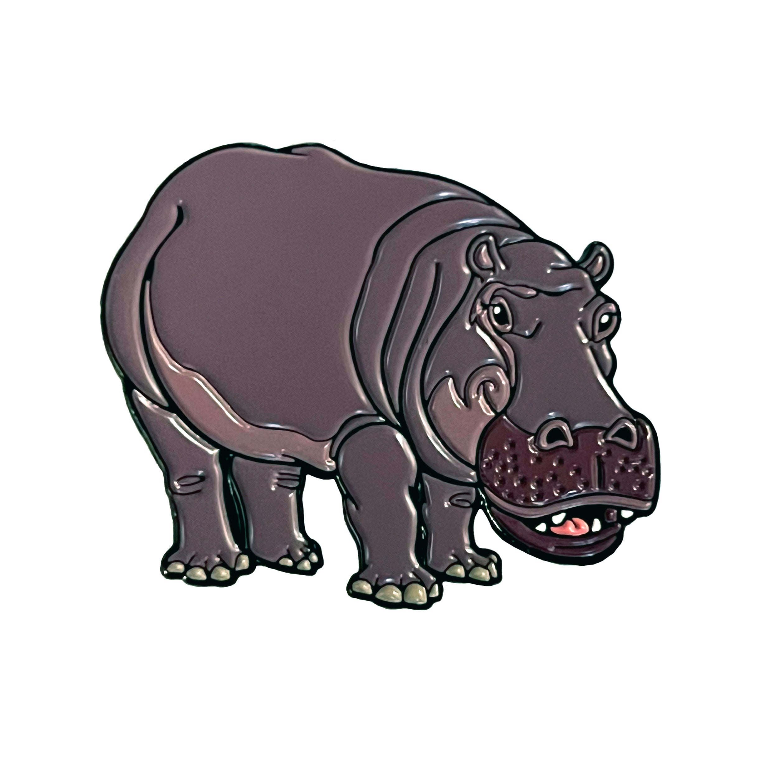 Hippopotamus enamel pin | Peppermint Narwhal - Conservation