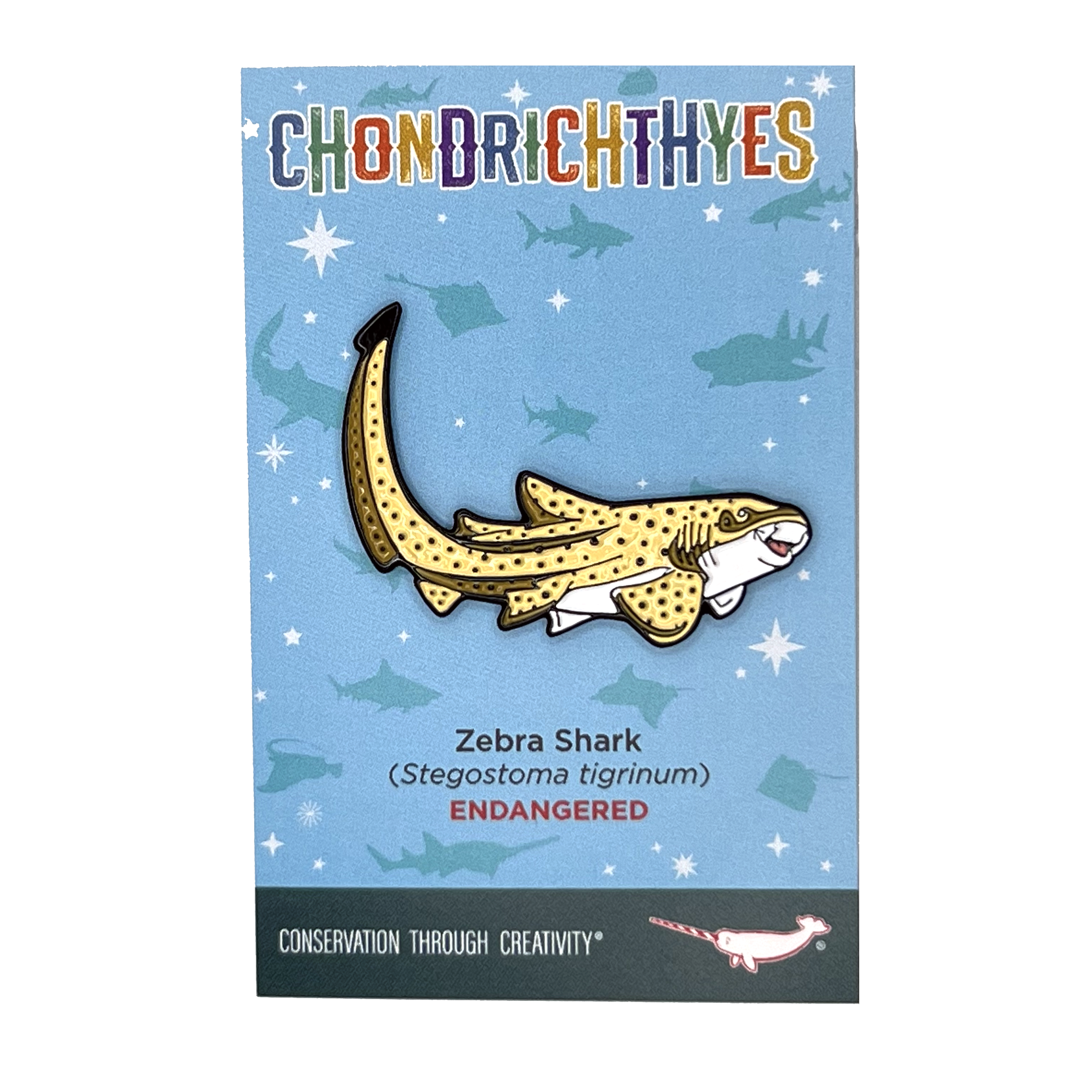 Zebra Shark enamel pin | Peppermint Narwhal - Conservation Through