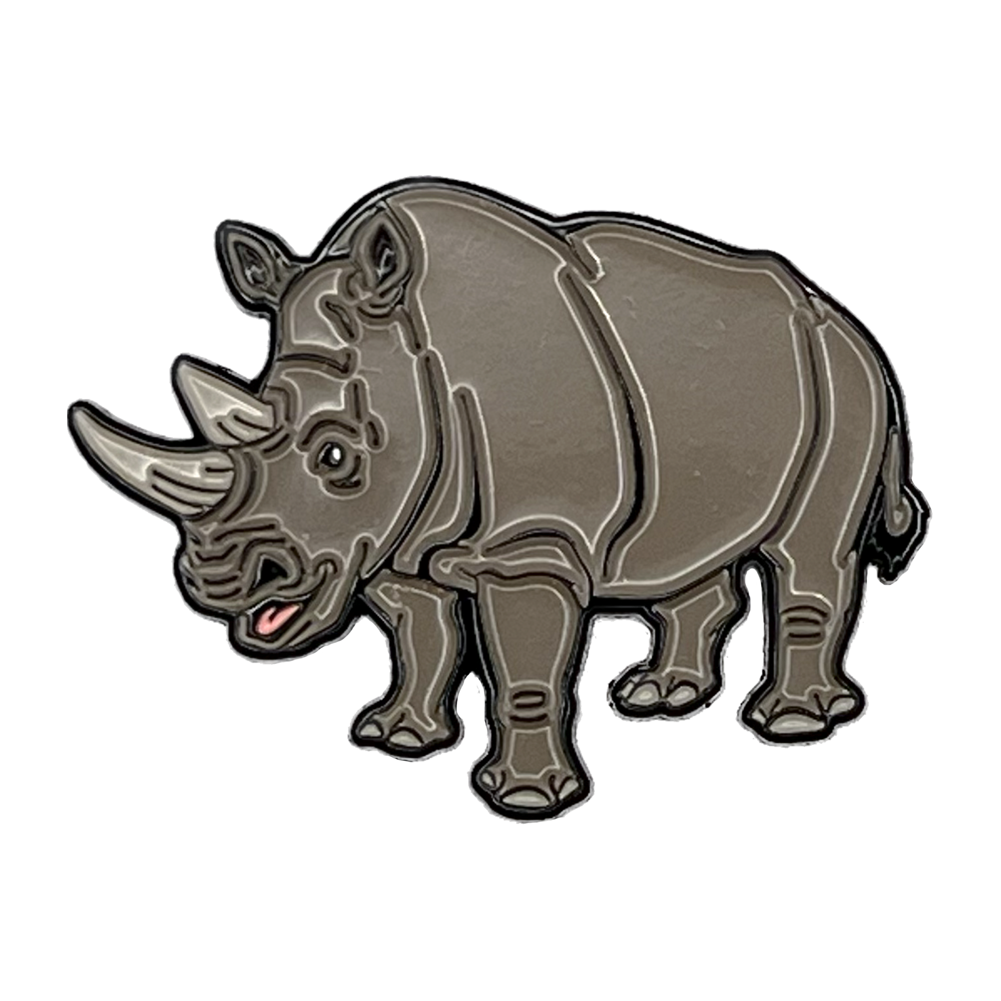 White Rhino enamel pin | Peppermint Narwhal - Conservation Through