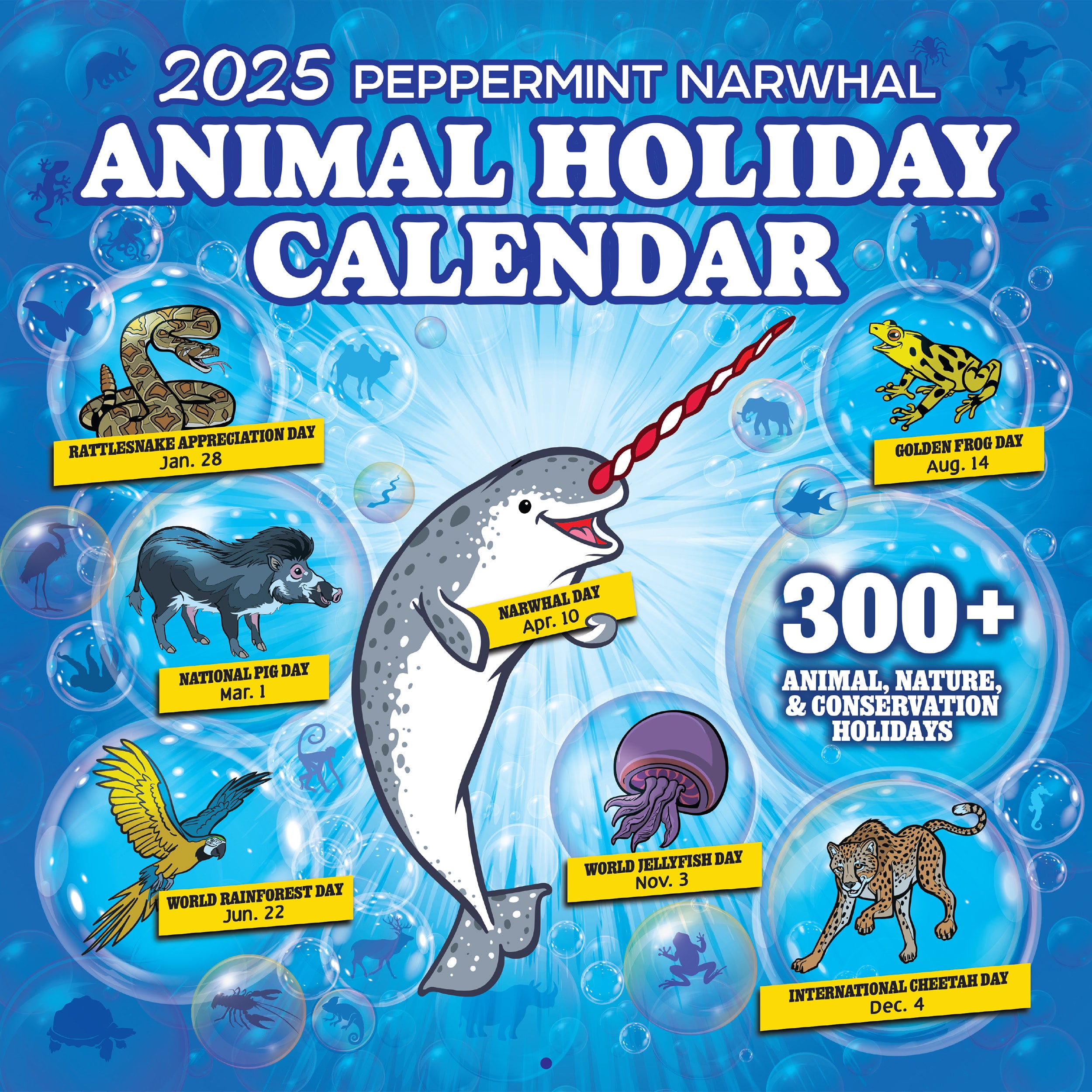 2025 Animal Holiday Calendar Peppermint Narwhal Conservation